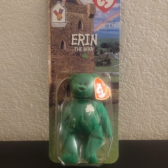 Erin The Bear-1997 McDonald's Ty Beanie Baby With Rare Errors 1993 OakBrook - Picture 2 of 6
